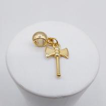 Berloque machado banhado a ouro 18k