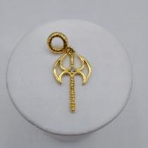 Berloque machado xangô cravejado mm zircônias banhado ouro