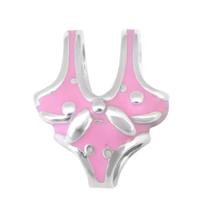 Berloque Maiô Rosa Aço Inox