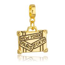 Berloque Mala de Viagem Banhado a Ouro 18k