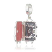 Berloque Mala de Viagem Rosa