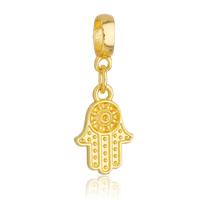 Berloque Mão de Fátima Hamsa Banhado a Ouro 18k