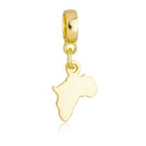 Berloque Mapa Brasil Banhado a Ouro 18k