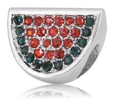 Berloque Melancia Strass Aço Inox Antialérgico Berloque Melancia Strass Aço Inox Antialérgico