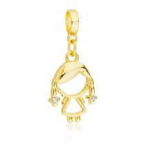 Berloque Menina Filha Banhado a Ouro 18k