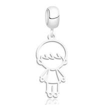 Berloque menino 2 vazado prata 925 legítima