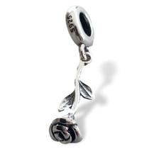 Berloque Mundo Briller Botão De Rosa Prata Berloque Mundo Briller Botão De Rosa Prata