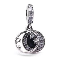 Berloque Mundo Briller Lua ul Com Estrelas Prata