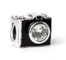 Berloque Mundo Briller Separador Câmera Fotográfica Prata