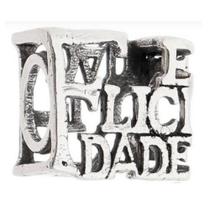 Berloque Mundo Briller Separador Felicidade Prata