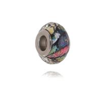 Berloque Murano Colorido em Aço Inoxidável - 1,5 cm - 2 g Berloque Murano Colorido em Aço Inoxidável - 1,5 cm - 2 g
