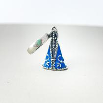 Berloque Nossa Senhora Aparecida Manto Azul Prata 925 Berloque Nossa Senhora Aparecida Manto Azul Prata 925