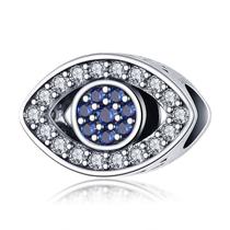 Berloque Olho Grego 2 em Prata S925 para pulseiras modelo Pandora ou Vivara