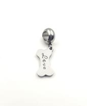 Berloque Osso de Cachorro Love Zircônia Cristal Aço Inox Berloque Osso de Cachorro Love Zircônia Cristal Aço Inox