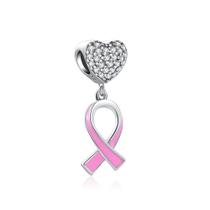 Berloque OUTUBRO ROSA em Prata S925 para pulseiras modelo Pandora ou Vivara