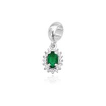 Berloque Oval em Prata 925 com Zircônias Cristais Berloque Oval em Prata 925 com Zircônias Cristais