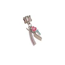 Berloque p Pulseira Laroie Navalha Botão de Rosa prateado Berloque p Pulseira Laroie Navalha Botão de Rosa prateado