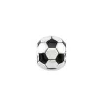 Berloque Passante Bola de Futebol Resinada Prata Legítima