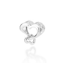 Berloque passante coração vazado de prata 840188 Rommanel