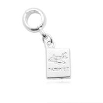 Berloque passaporte banhada a prata