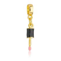 Berloque Pincel de Maquiagem Banhado a Ouro 18k Berloque Pincel de Maquiagem Banhado a Ouro 18k