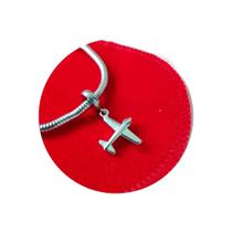 Berloque Pingente Avião em Aço Inoxidável