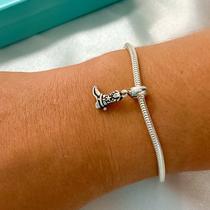 Berloque pingente bota country prata 925 envelhecida Berloque pingente bota country prata 925 envelhecida