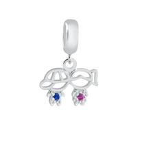 Berloque Pingente Casal de Filhos Prata 925 Legítima