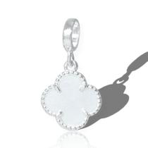 Berloque Pingente Charms Flor Trevo Prata Original