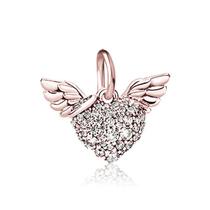 Berloque PINGENTE CORACAO E ASAS ROSÉ Prata S925 Pandora ou Vivara Berloque PINGENTE CORACAO E ASAS ROSÉ Prata S925 Pandora ou Vivara