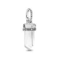 Berloque PINGENTE CRISTAL BRANCO em Prata S925 para pulseiras modelo Pandora ou Vivara