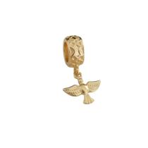 Berloque Pingente Divino Espirito Santo Pomba Em Banho De Ouro 18k
