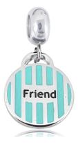 Berloque Pingente Esmaltado Medalha Friend Aço Inox Berloque Pingente Esmaltado Medalha Friend Aço Inox