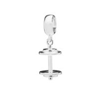 Berloque Pingente Fitness Academia Peso Halter Em Prata 925