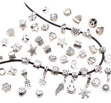 Berloque Pingente Kit 10 aleatório Banhado a Prata 925 Charm