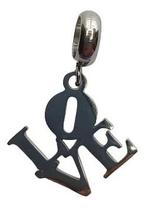 Berloque Pingente Love Aço Cirúrgico Inox Antialérgico Berloque Pingente Love Aço Cirúrgico Inox Antialérgico