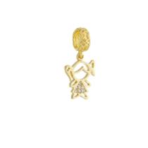 Berloque Pingente Menina Filha Em Banho de Ouro 18k Berloque Pingente Menina Filha Em Banho de Ouro 18k