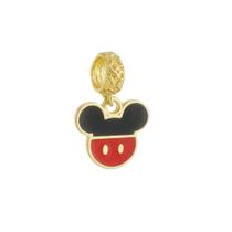 Berloque Pingente Mickey Em Banho de Ouro 18k