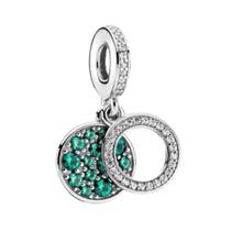 Berloque Pingente Pendulo Prata 925 Cravejado Verde