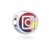 Berloque Pingente Separador Instagram Banhado Prata 1000