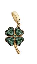 Berloque pingente trevo ouro 18k amarelo zirconio verde.Rosangela lima joias Berloque pingente trevo ouro 18k amarelo zirconio verde.Rosangela lima joias