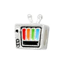 Berloque Pingente TV em banho Prata Pulseiras Berloques