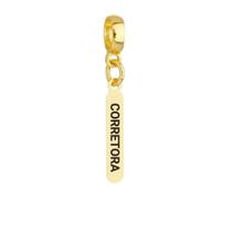 Berloque Plaquinha Corretora Banhado a Ouro 18k Berloque Plaquinha Corretora Banhado a Ouro 18k