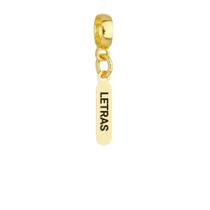 Berloque Plaquinha Letras Banhado a Ouro 18k Berloque Plaquinha Letras Banhado a Ouro 18k