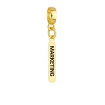 Berloque Plaquinha Marketing Banhado a Ouro 18k Berloque Plaquinha Marketing Banhado a Ouro 18k