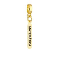 Berloque Plaquinha Matemática Banhado a Ouro 18k