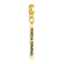 Berloque Plaquinha Pericia Criminal Banhado a Ouro 18k Berloque Plaquinha Pericia Criminal Banhado a Ouro 18k