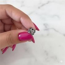 Berloque prata 925 bola corações arabesco