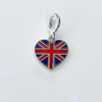 Berloque prata 925 coração bandeira inglaterra Berloque prata 925 coração bandeira inglaterra