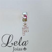 Berloque prata 925 letras cravejadas
